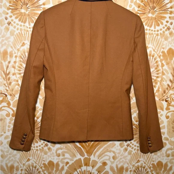 J. Crew Schoolboy 100% Wool Women’s Blazer Size 0 Tan Camel Academia Neutral - Picture 4 of 7